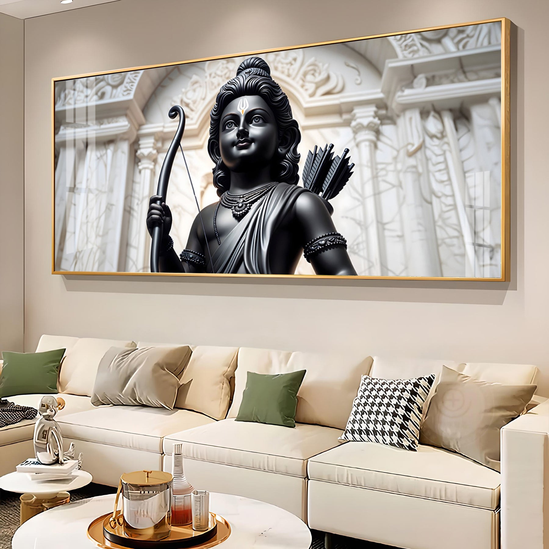 Shree Ram portray black premium wall art - Image 2