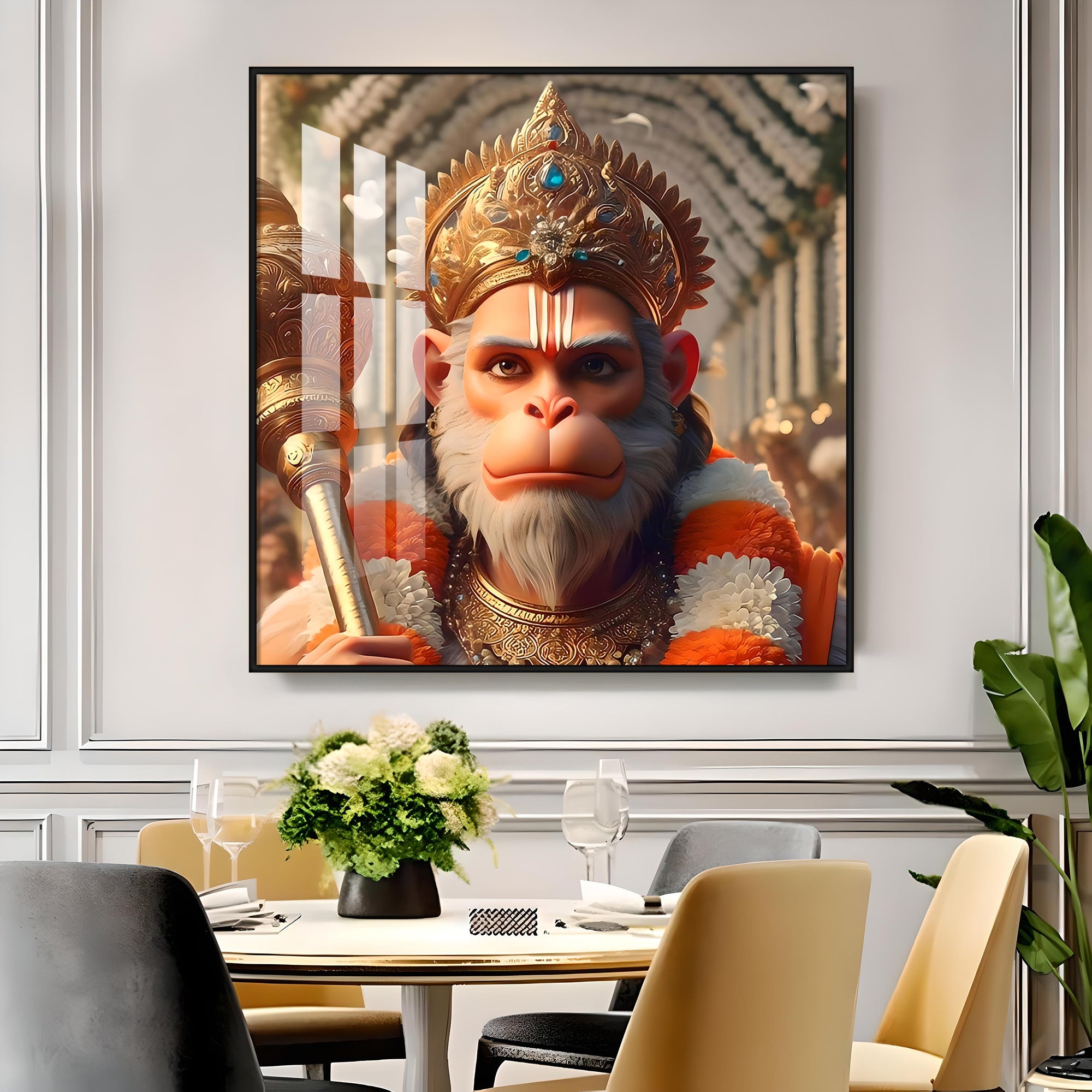 Ram bhakt Hanuman premium square wall art - Image 4