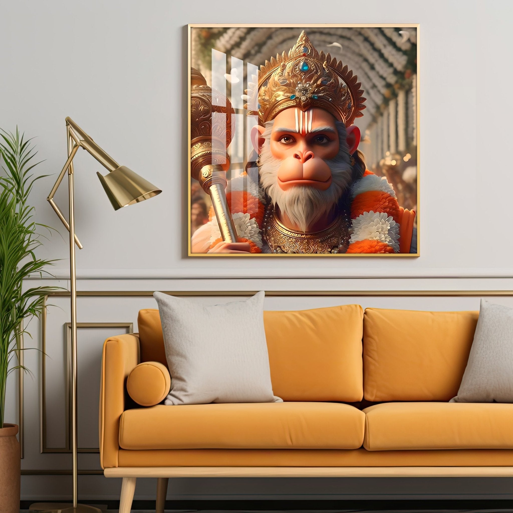 Ram bhakt Hanuman premium square wall art - Image 3